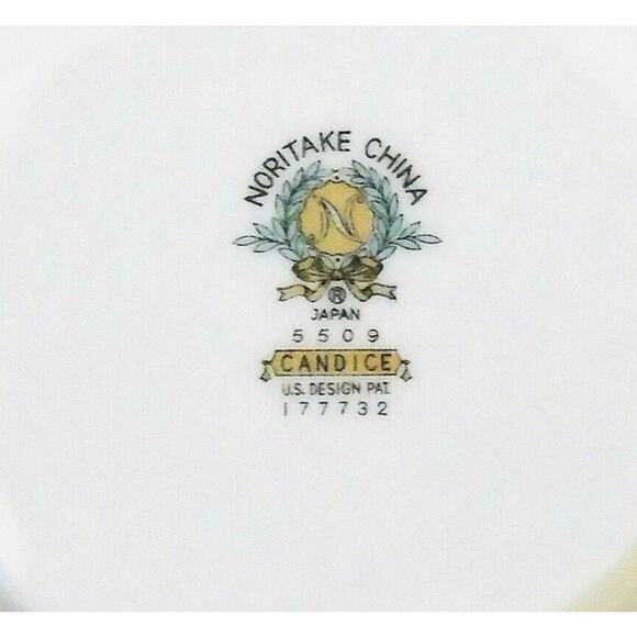 Noritake SALAD PLATE 8.25" Candice Pussywillow White Silver Mid Century Mad Men - Picture 3 of 3